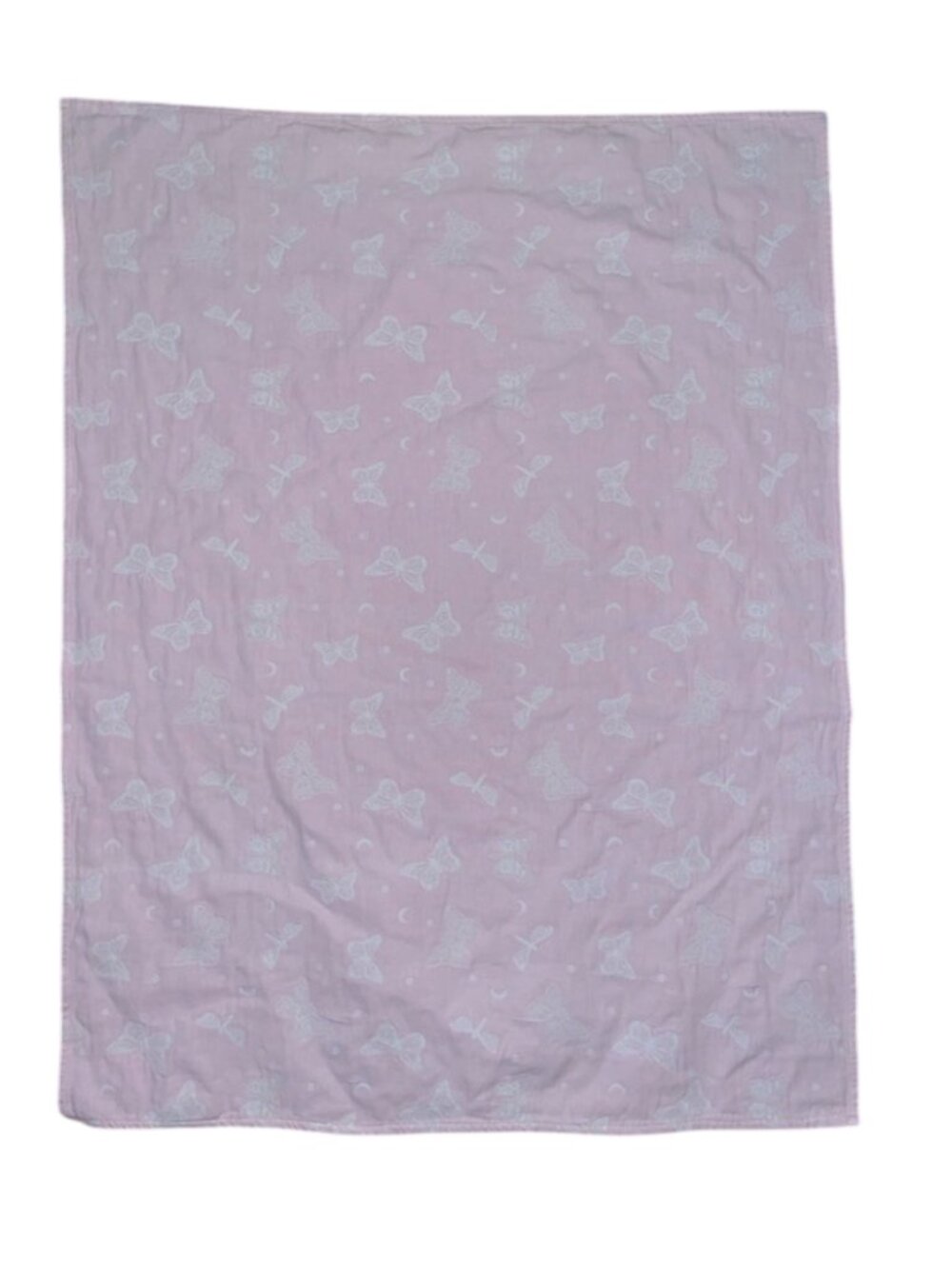 Peacock Alley Butterfly Moon Pink Baby Coverlet Blanket Matelasse Portugal 30x37